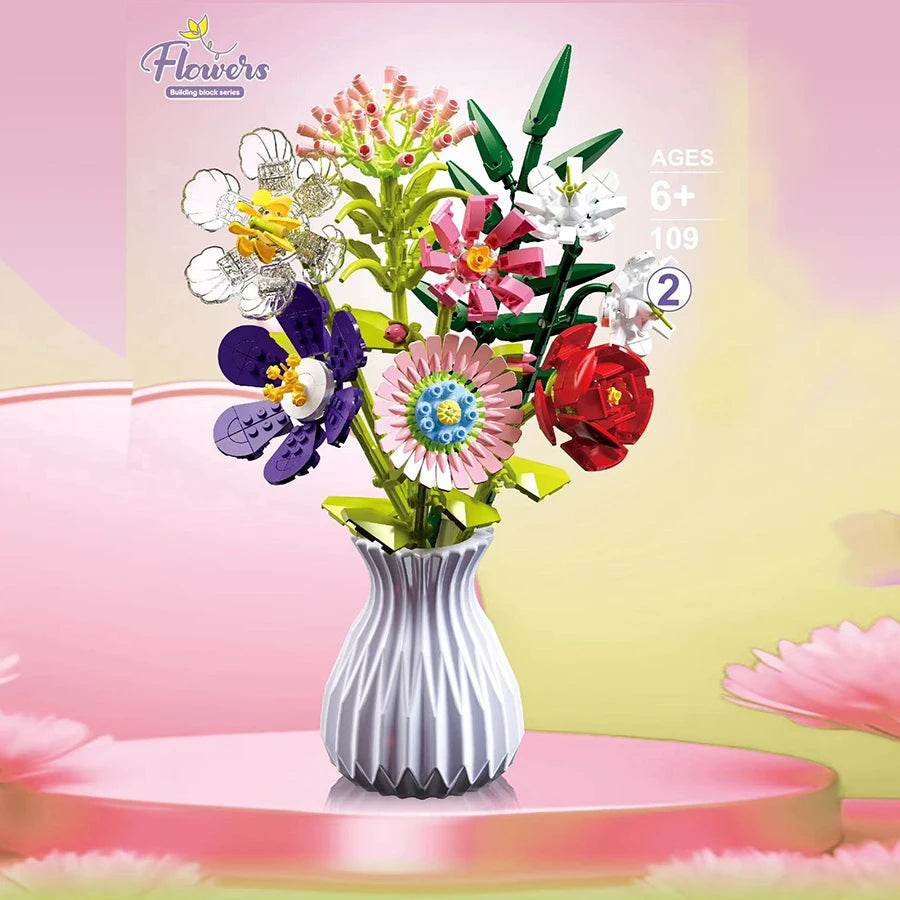 Flower Bouquet Building Blocks Eternal Flower Rose Sunflower Set - ToylandEU