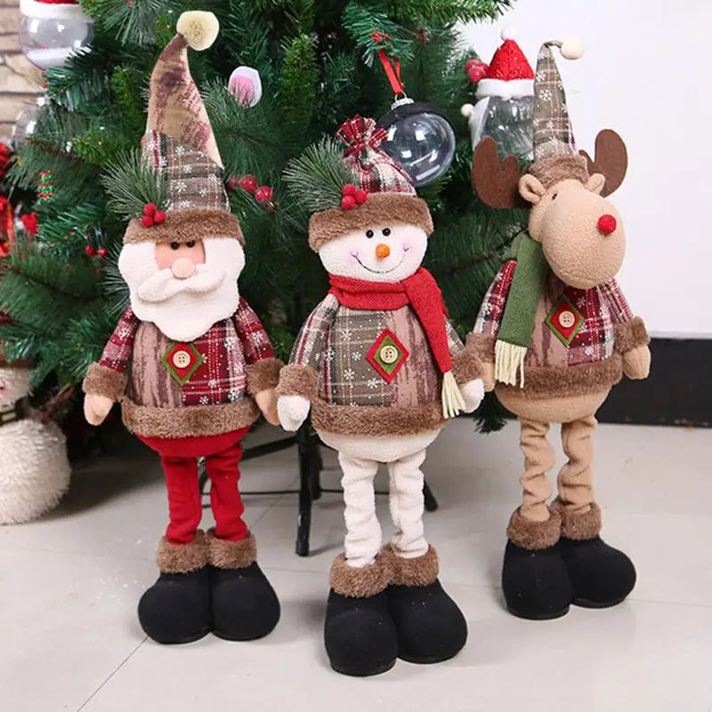 Christmas Plush Dolls Santa Claus Tree Decorations Snowman Window Children's Gifts