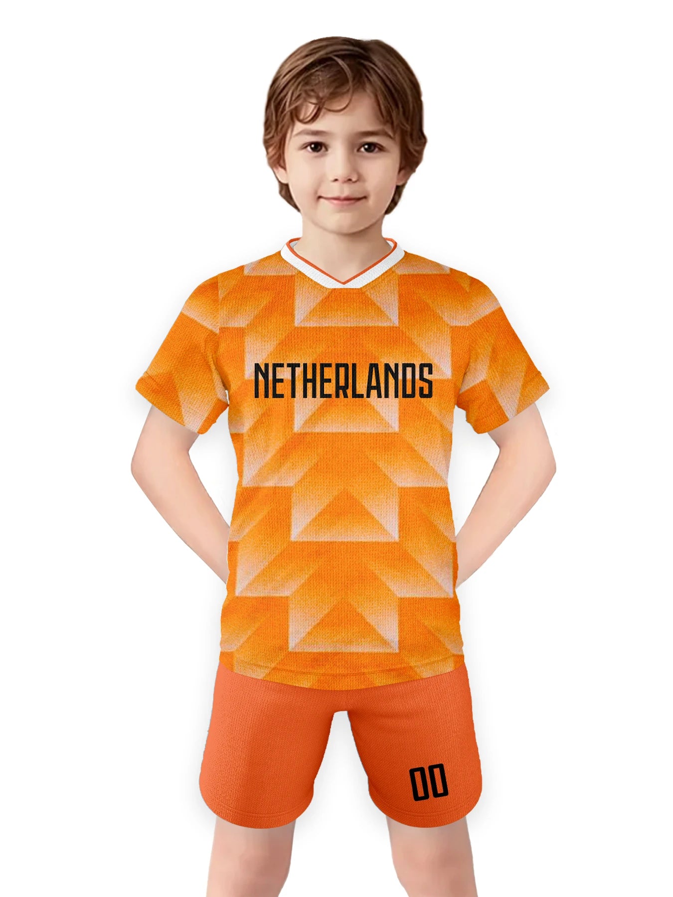 Personalized Kids Soccer Jersey - Netherlands Football Training Uniform for Boys and Girls - Breathable Quick-Drying Sportswear