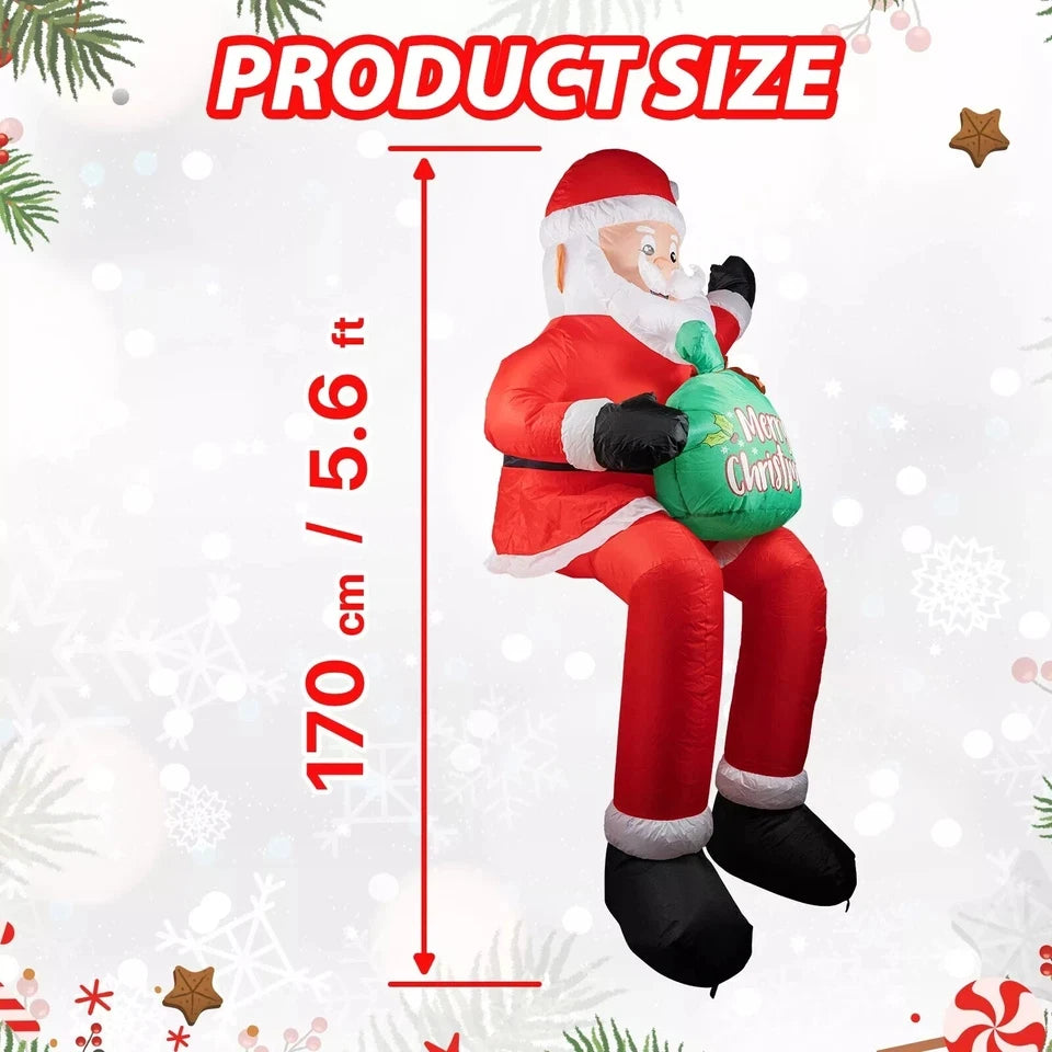 Inflatable Santa Claus | 1.8M LED Lighted | Outdoor Yard Decor | 5Ft