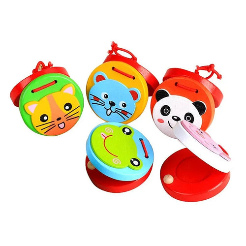 Kids  Wooden Rattle Drum Handle Clapping Castanets Board For ToylandEU.com Toyland EU