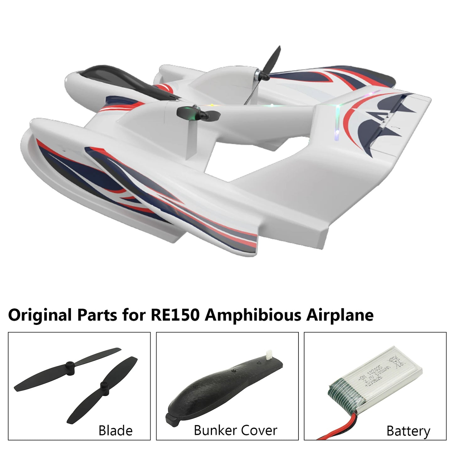 RC Amphibious EPP Foam RC Glider Aircraft with Gyro Stabilization and LED Lights - 2.4G Remote Control Airplane