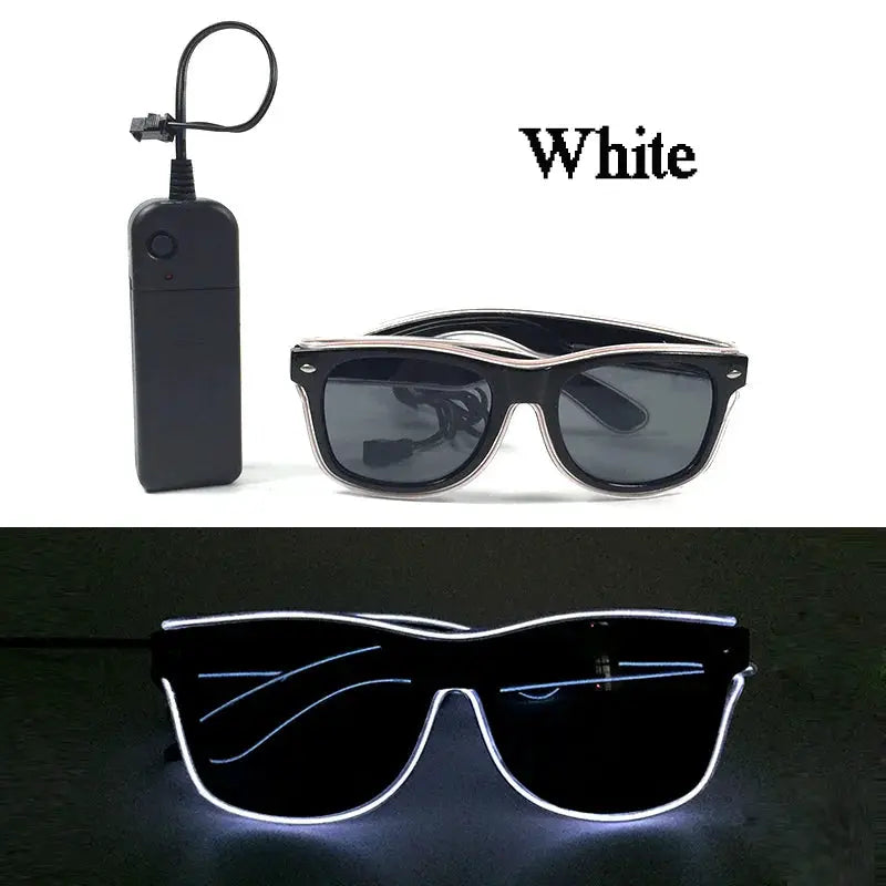 Fashion Luminous Decorative Glasses Neon Light Decoration LED Sunglasses For Nightclub DJ Dance Music Rave Costume Night - ToylandEU
