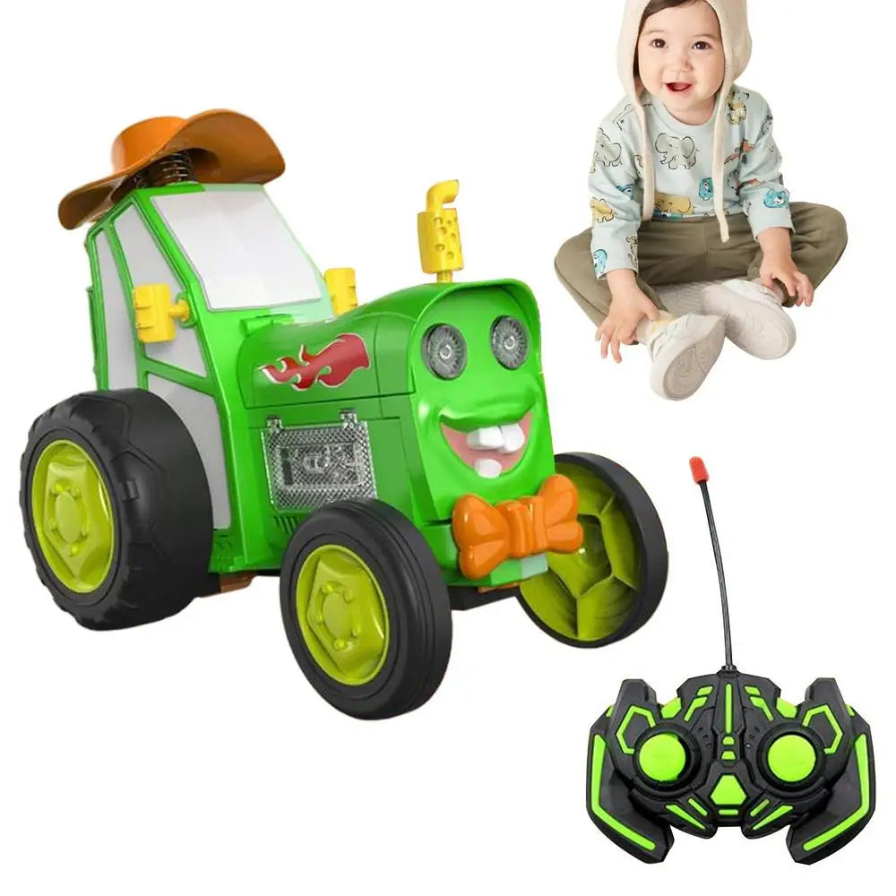 RC Rechargeable Stunt RC Car Toy with Music and Lights - Jumping Dancing Car for Kids Aged 3+