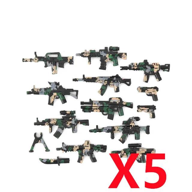 Premium Building Blocks Set Camouflage Military Equipment With Roadblock And Aircraft Parts For Kids - ToylandEU