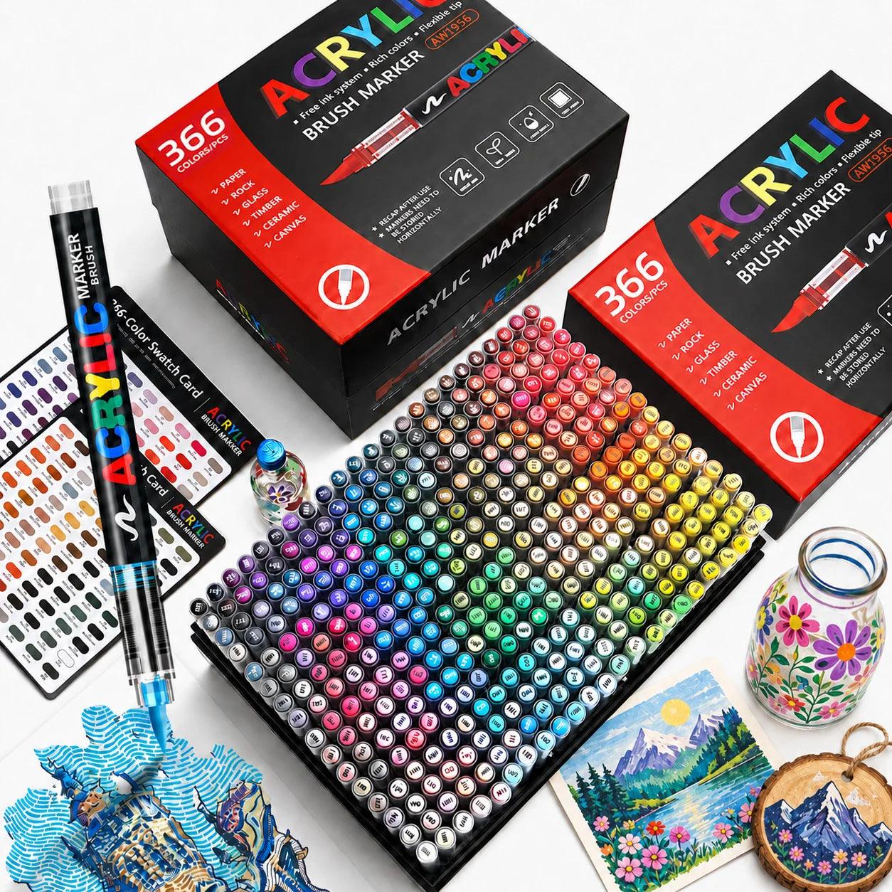 Acrylic Markers | 168 Colors Waterproof | Toylandeu™