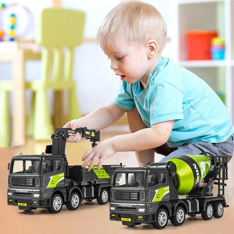 Engineering Truck Building Blocks Set for Kids - Construction Vehicles Toy - ToylandEU