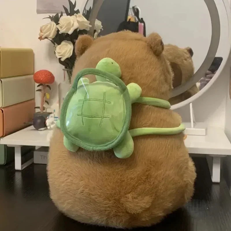 Capybara Plush With Turtle Backpack Simulation Capibara Anime Fluffty Toyland EU