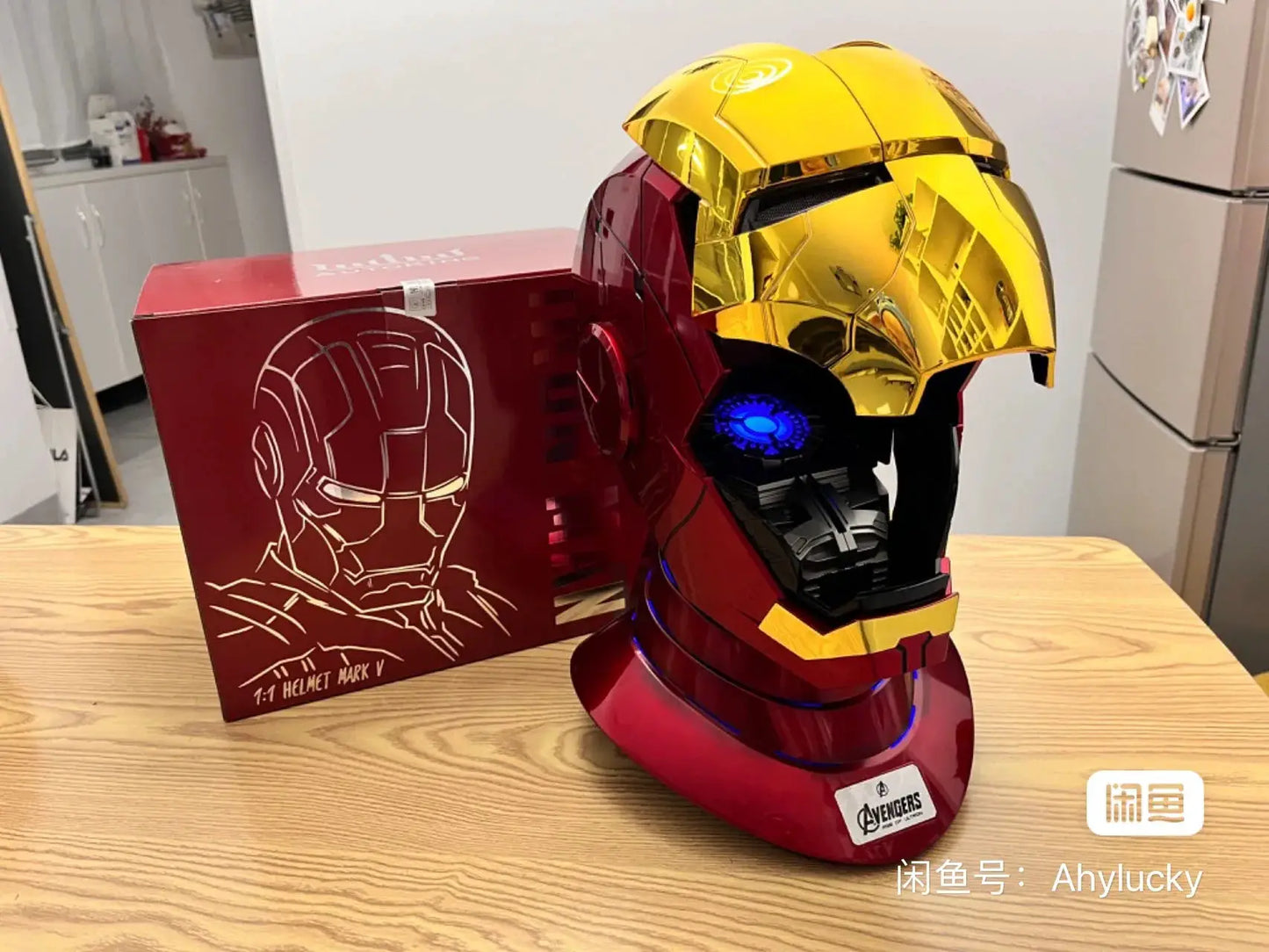 Iron Man 1:1 Helmet Mk5 Mk50 Avengers War Machine Cosplay Electric Open Close English Voice Remote Control Toys Christmas Gifts - ToylandEU