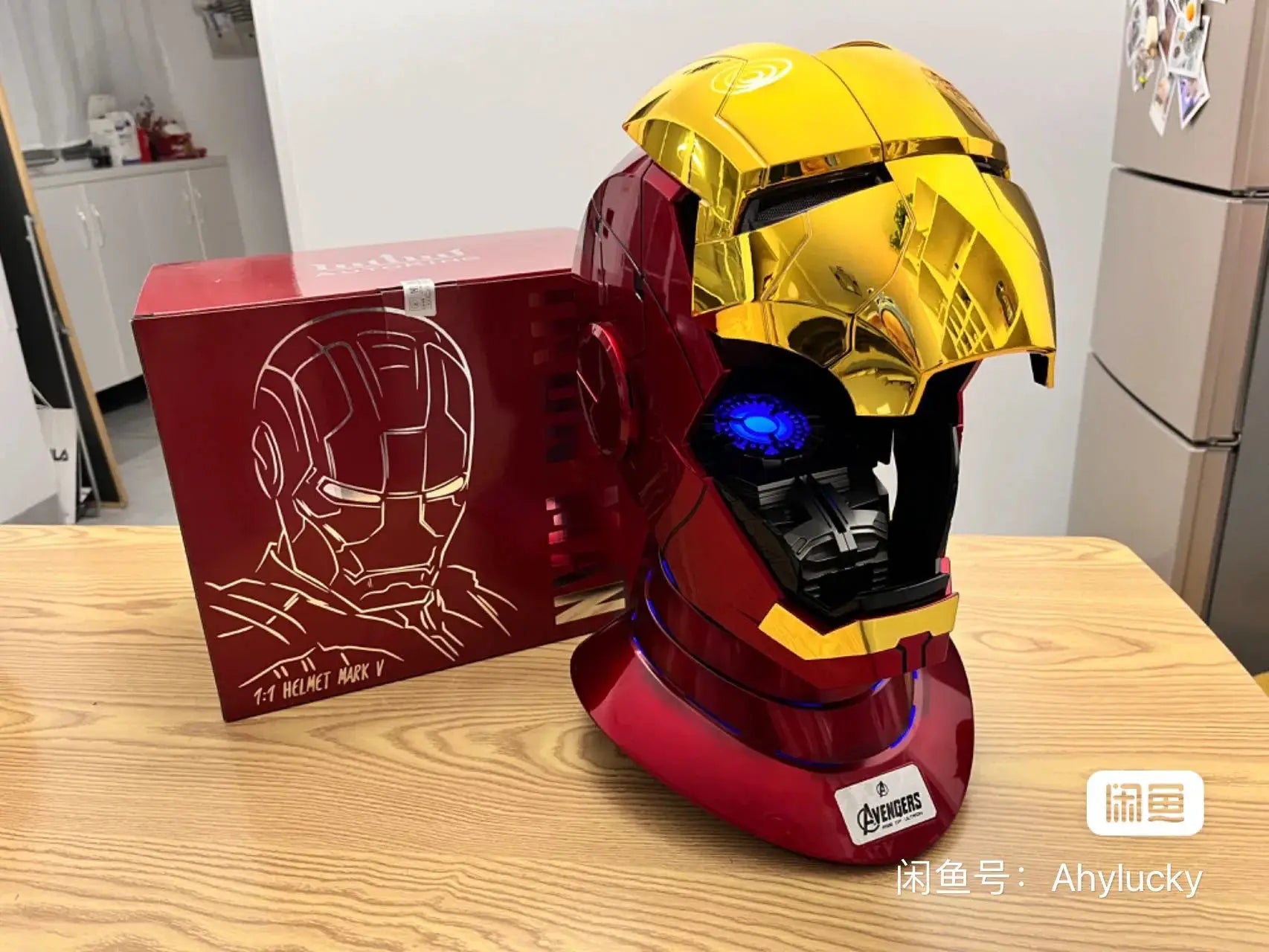 Iron Man 1:1 Helmet Mk5 Mk50 Avengers War Machine Cosplay Electric Open Close English Voice Remote Control Toys Christmas Gifts - ToylandEU