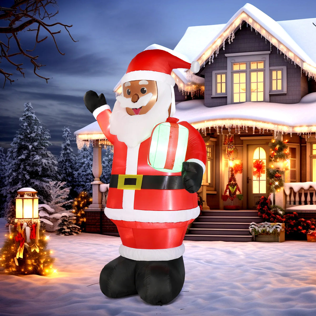 Christmas Inflatable | 7 Ft | Led Lights | Santa Yard Decor