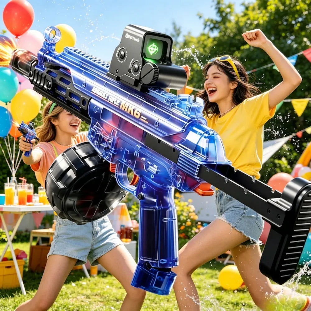 Water Gun | Electric Continuous Shooting | Light Up Blaster | 15m Range