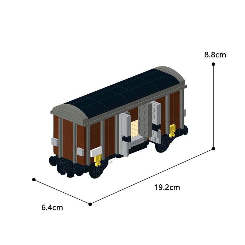 Boxcar Goods Wagon Building Block Kit MOC Railway Carriage - ToylandEU