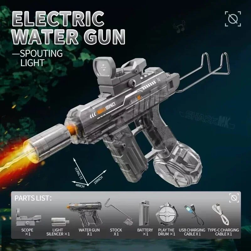 Electric Water Gun | LED Light Recoil | Long Range Blaster