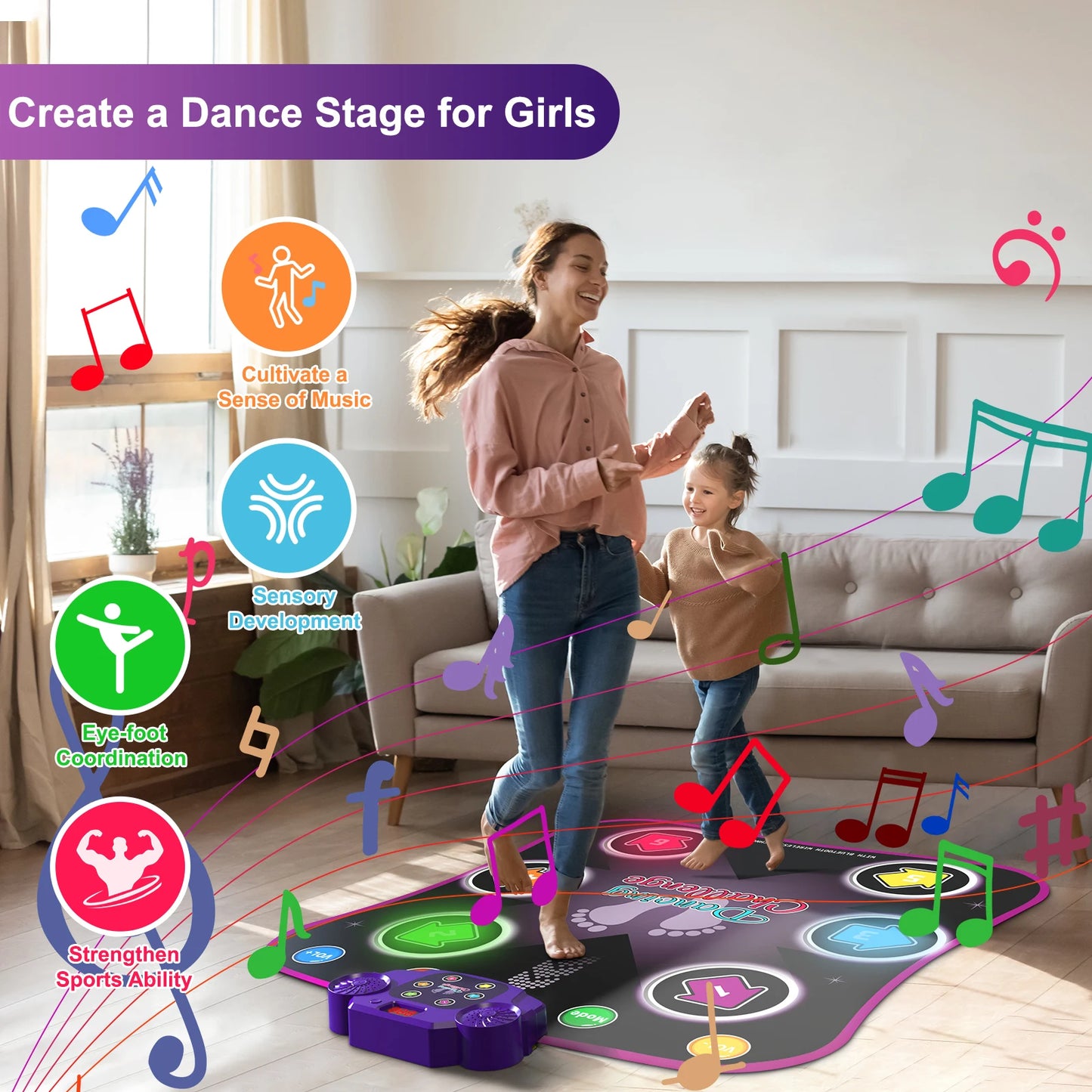 Interactive Dance Pad For Kids Light Up 6 Button Modes