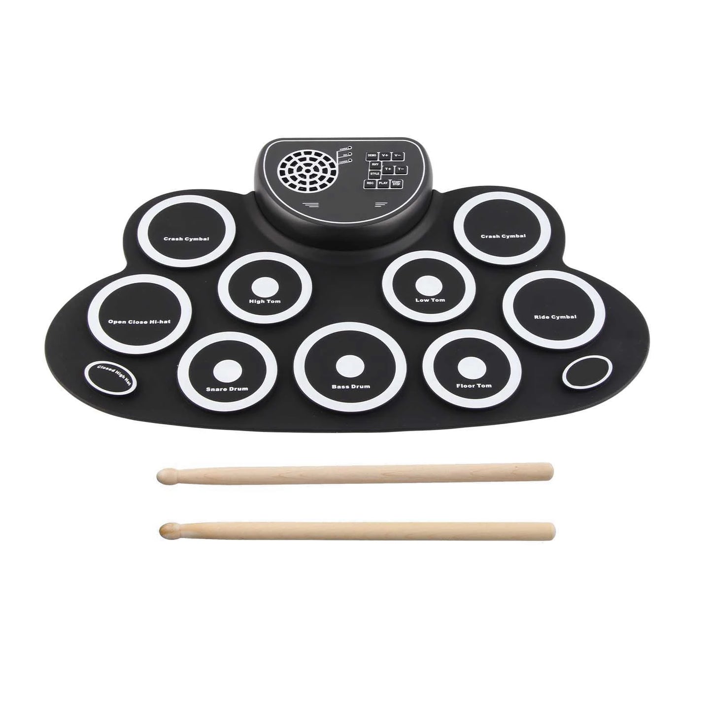 Roll Up Drum Set With Dual USB Speakers Rechargeable