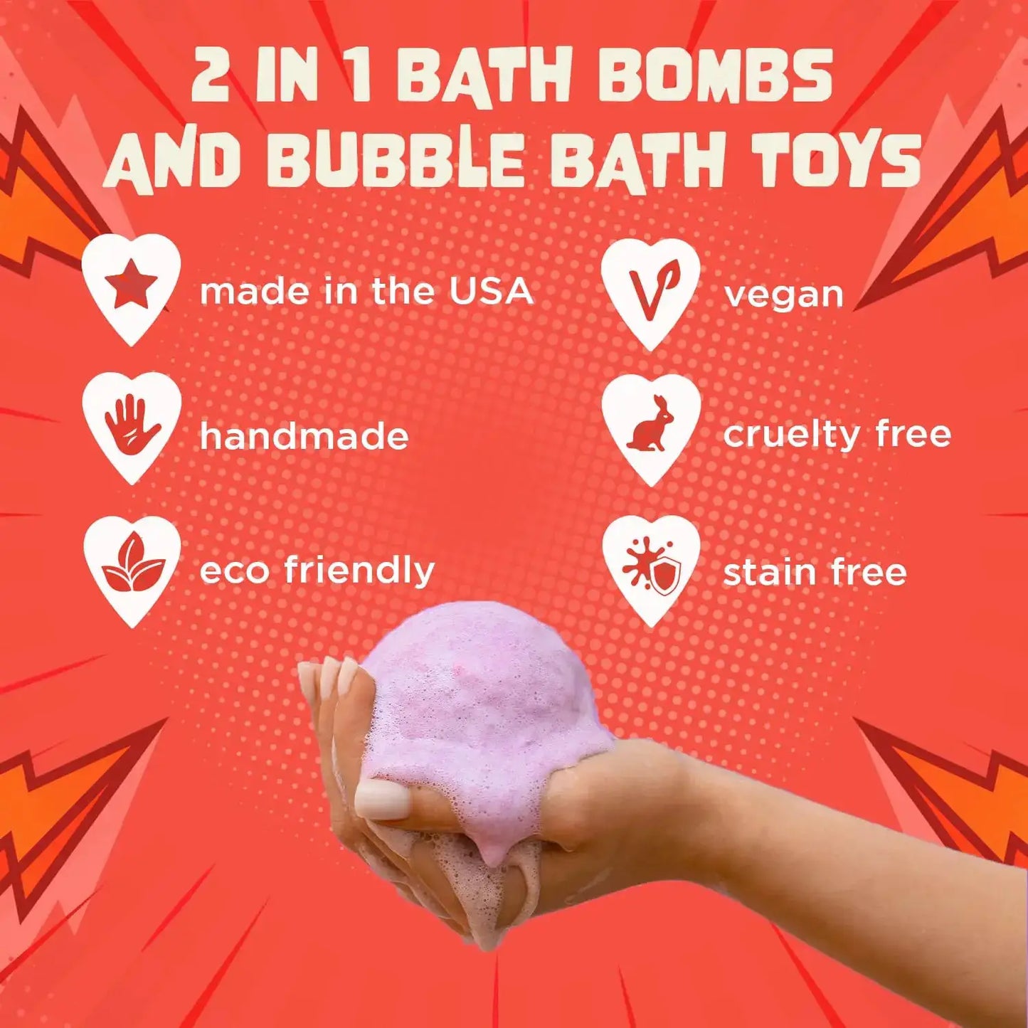 Surprise Superhero Bath Bombs for Kids with Toy Inside, Fruity Scent, USA Made - ToylandEU