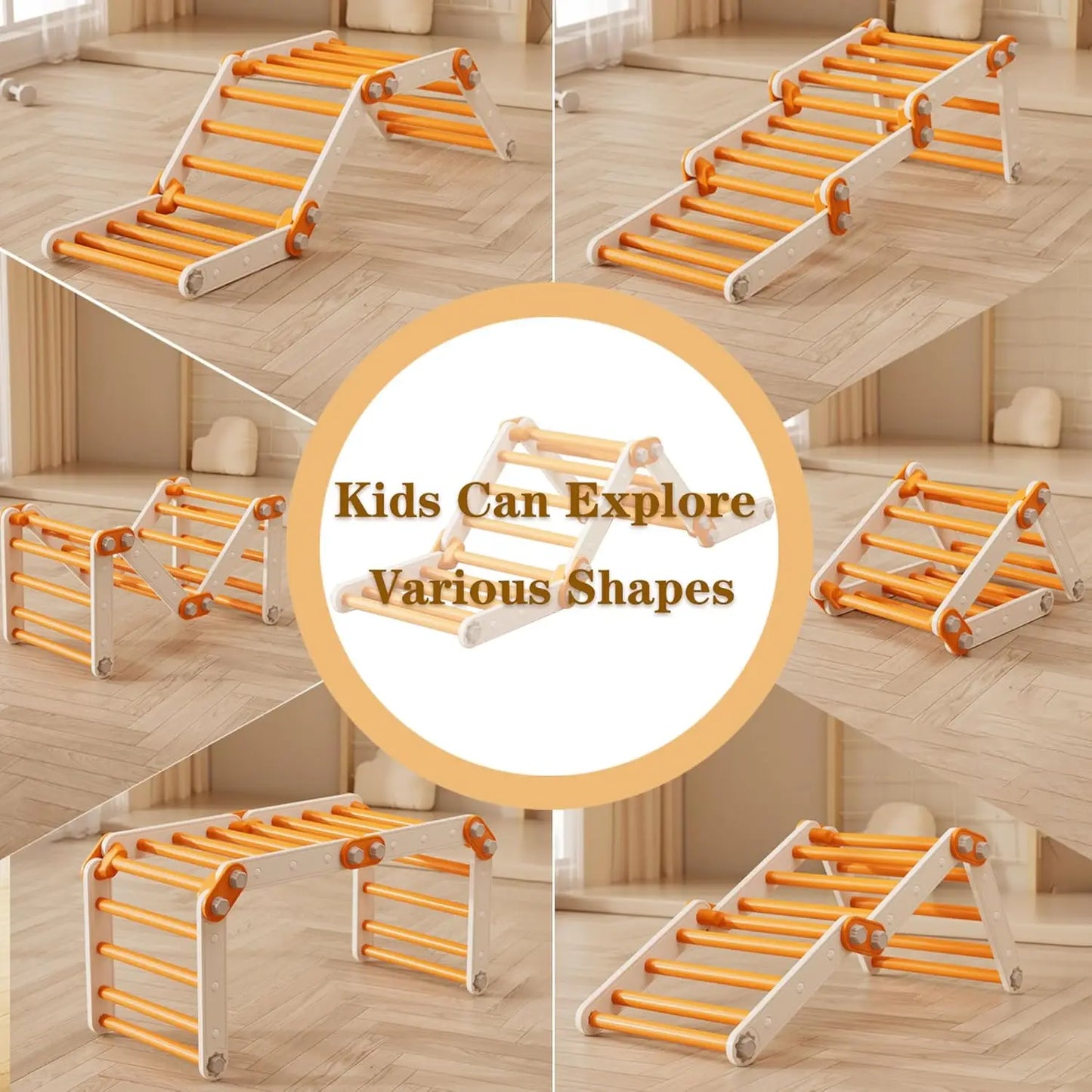 Pikler Triangle Climber Foldable Montessori Indoor Gym