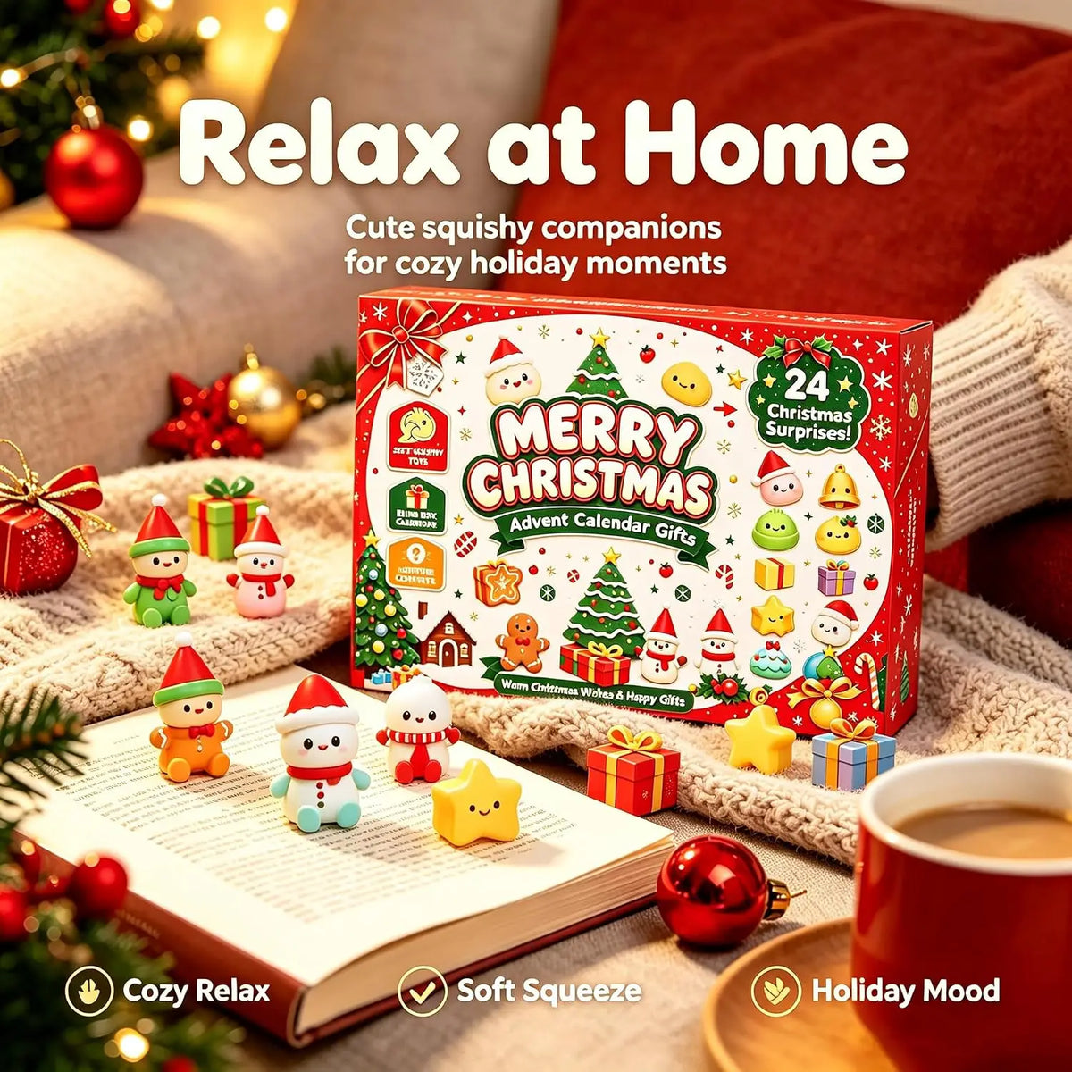 Advent Calendar | 2026 24 Day Fidget Squishies | Sensory Dumpling Surprise Toys | Stress Relief Gift