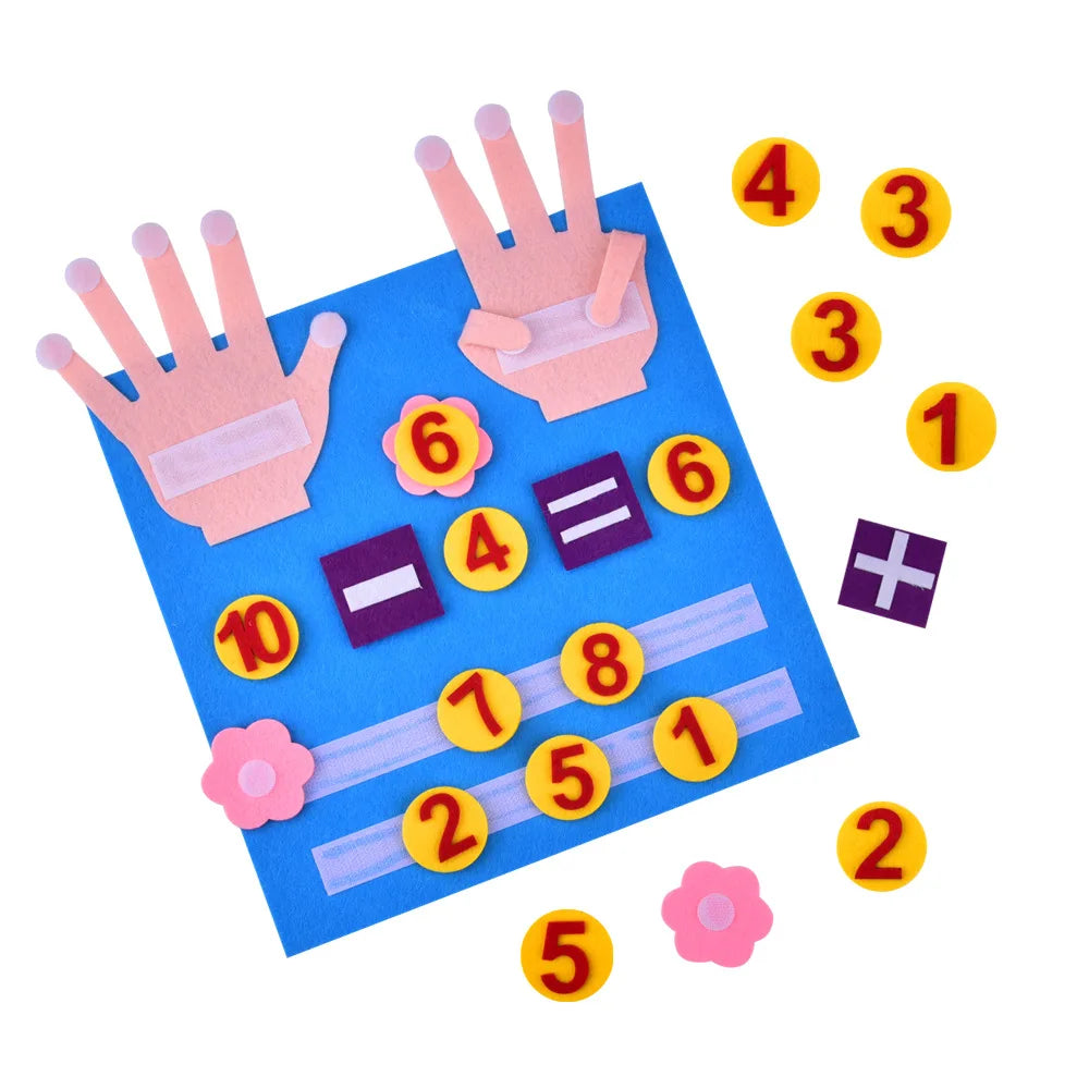 NEW Kid Montessori Toys Felt Finger Numbers Math Toy Children Counting