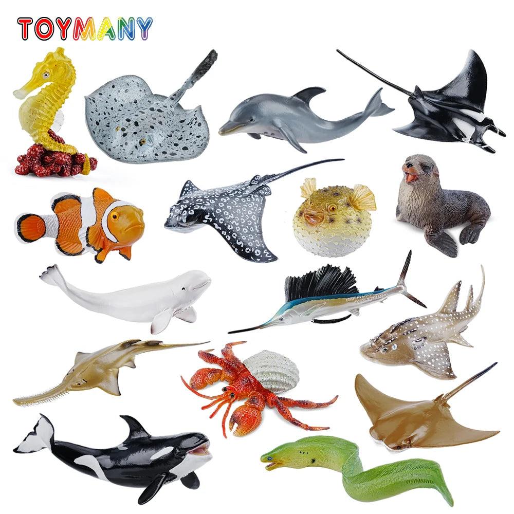  Sea Life Figures | 16 Piece PVC Figures | Toylandeu™ 