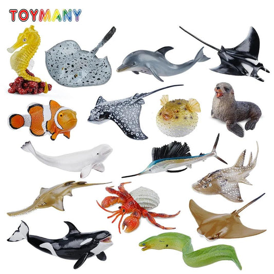  Sea Life Figures | 16 Piece PVC Figures | Toylandeu™ 