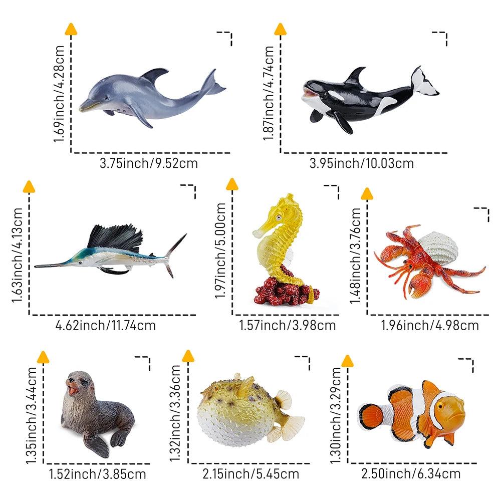  Sea Life Figures | 16 Piece PVC Figures | Toylandeu™ 