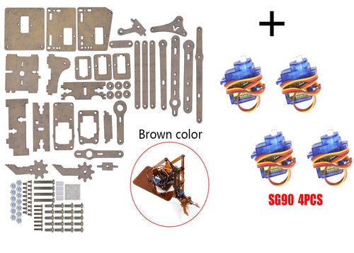 DIY 4-Degree-of-Freedom Acrylic Robot Arm Kit ToylandEU.com Toyland EU