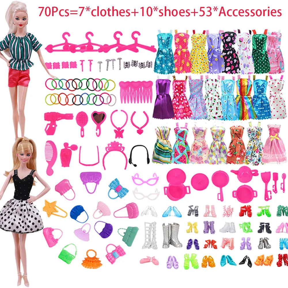 Complete 30cm Doll Accessories Set With Clothes Shoes Jewelry