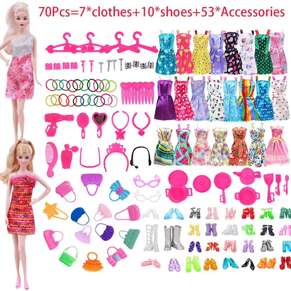 Complete 30cm Doll Accessories Set With Clothes Shoes Jewelry