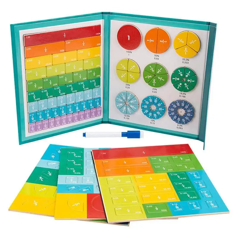 Children's Wooden Magnetic Fraction Learning Math Toy Book Set - ToylandEU