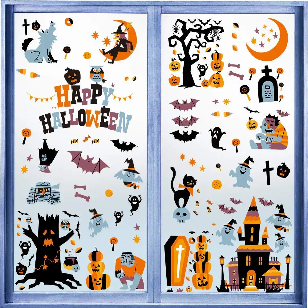 Halloween Window Clings | Reusable Plastic | Indoor Outdoor Party Decor
