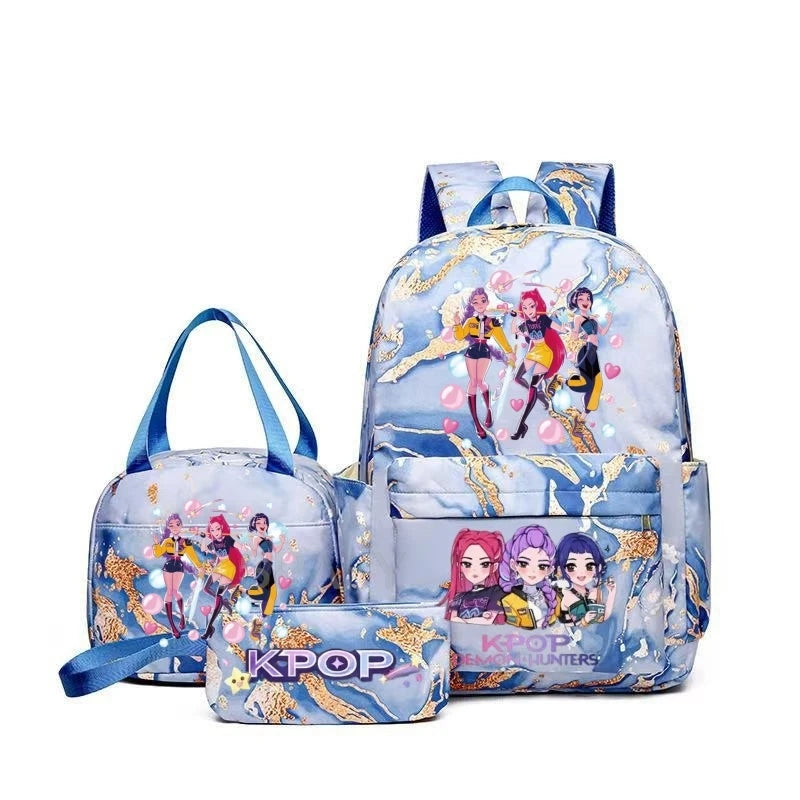 Pink Demon Hunter Backpack For Teens With Durable School Bag