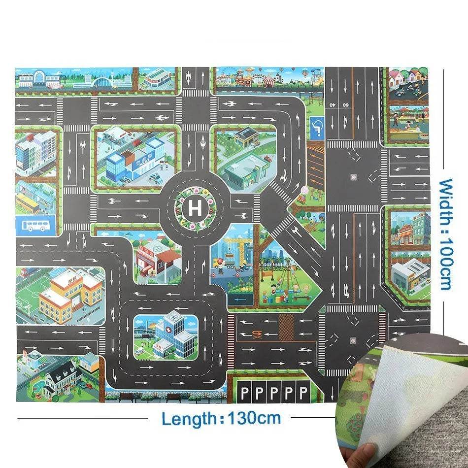 Children Playmat Activity Surface Waterproof Map Kids Animal Road Toy Baby Dinosaur Road Portable Carpet Farm Road Non-Toxic Mat - ToylandEU
