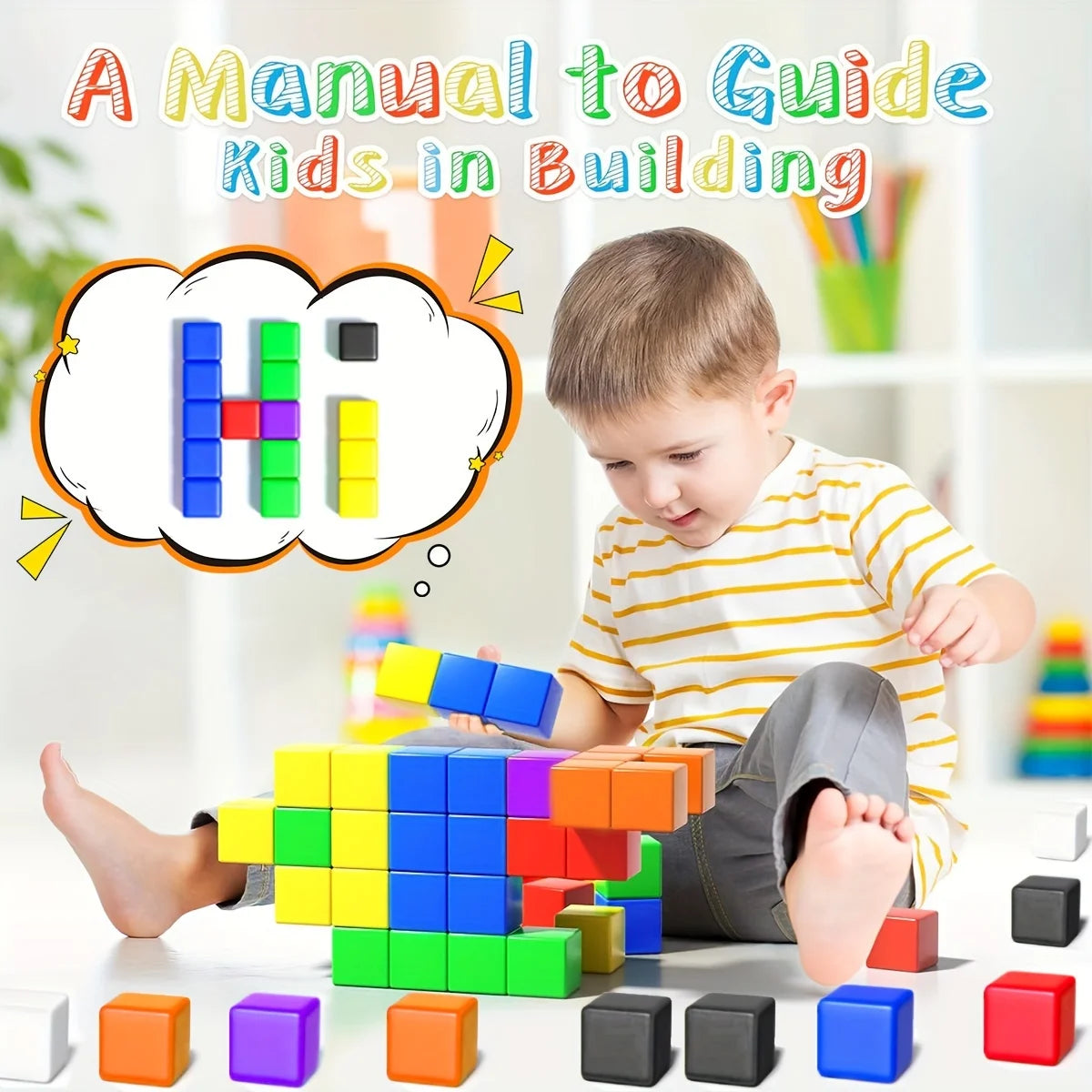 Magnetic Blocks | 2 cm Magnetic Cubes | 48 and 100 PCS Sets | Random Color