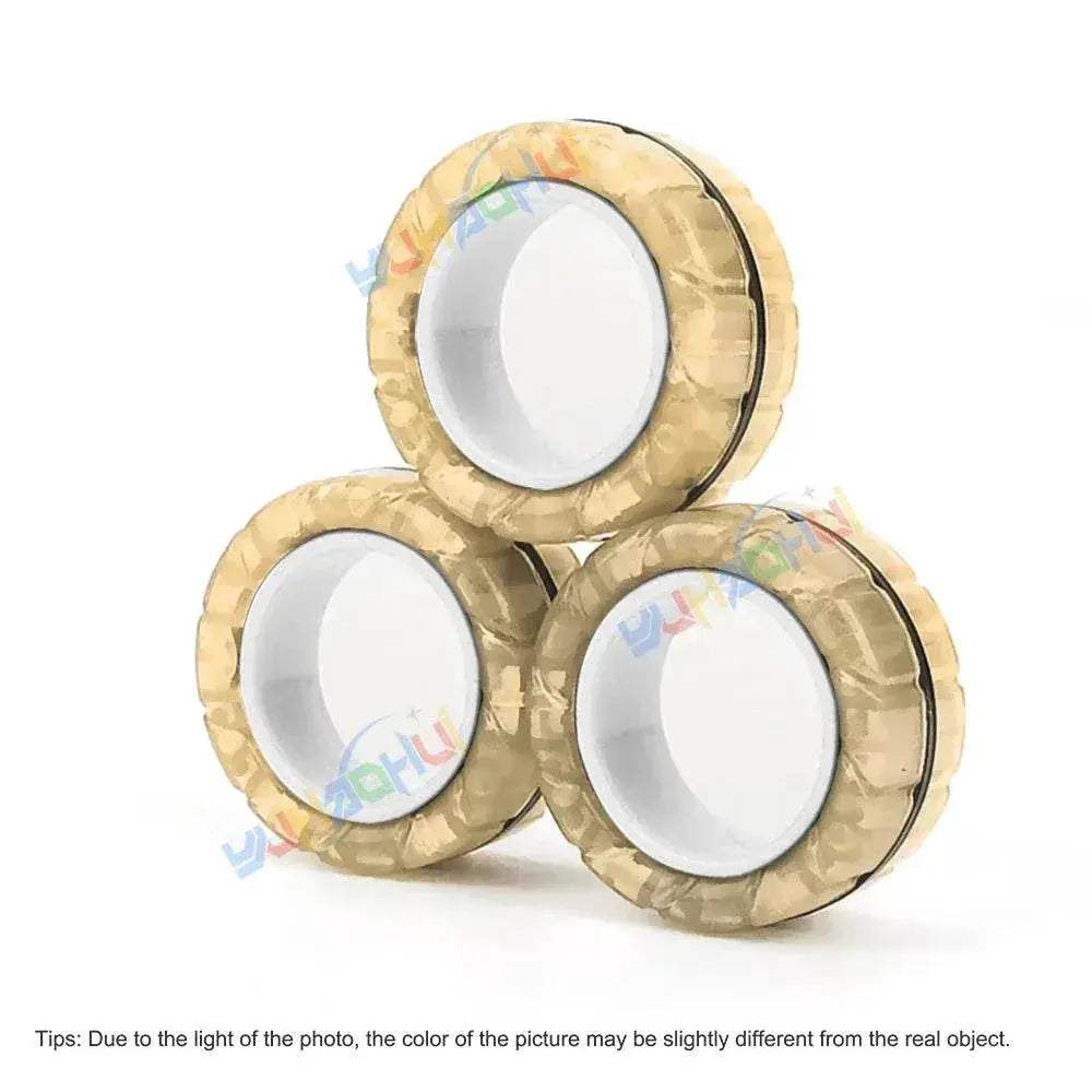 3PCS Fingertip Magnetic Rings Colorful Relief Fidget Toys Set for Adult Magnet Spinner - ToylandEU