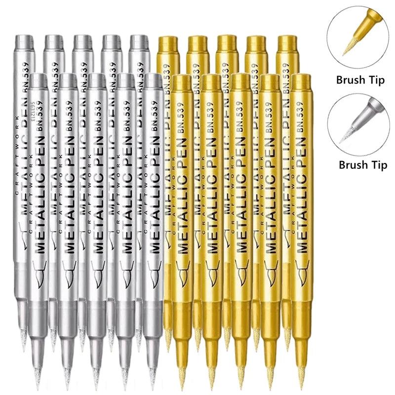 Metallic Paint Pens | Brush Tip Nib | Toylandeu™