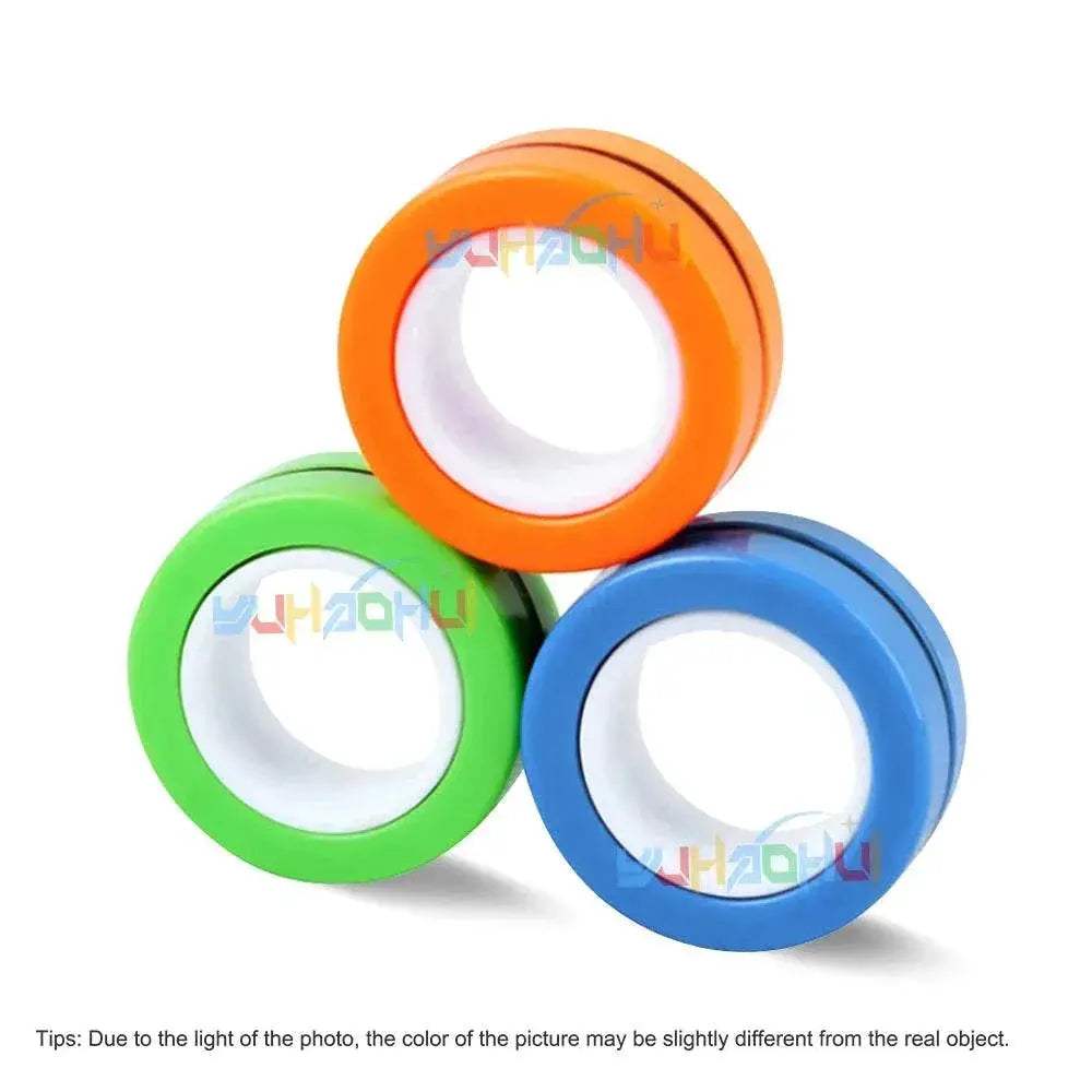 3PCS Fingertip Magnetic Rings Colorful Relief Fidget Toys Set for Adult Magnet Spinner - ToylandEU