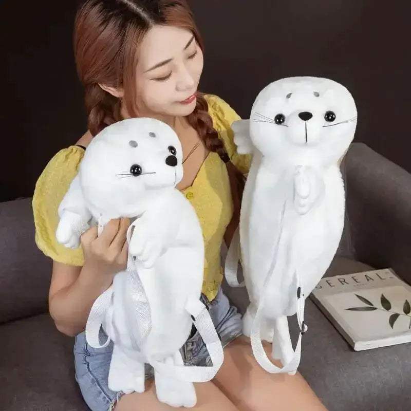 Seal Plush Backpack For Girls Soft Stuffed Sea Lion - ToylandEU