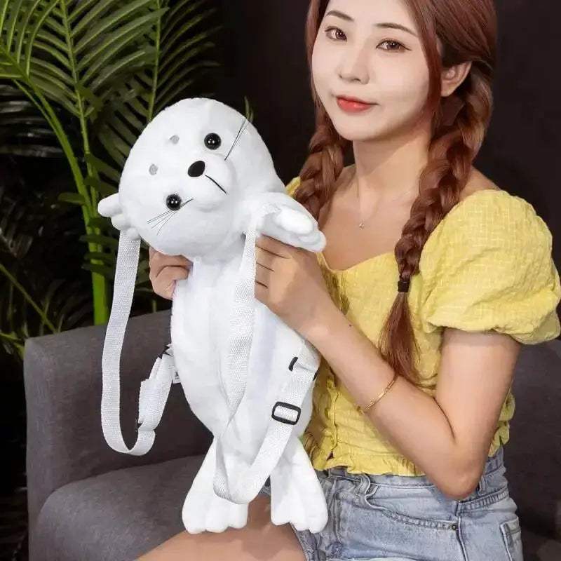Seal Plush Backpack For Girls Soft Stuffed Sea Lion - ToylandEU
