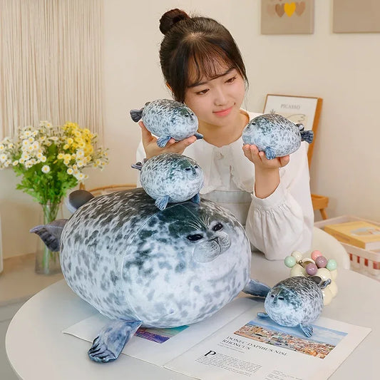 Seal Plush Toy Stuffed Animal With PP Cotton Filling, Throw Pillow Cushion, Kawaii Sea Life Decor For Kids - ToylandEU