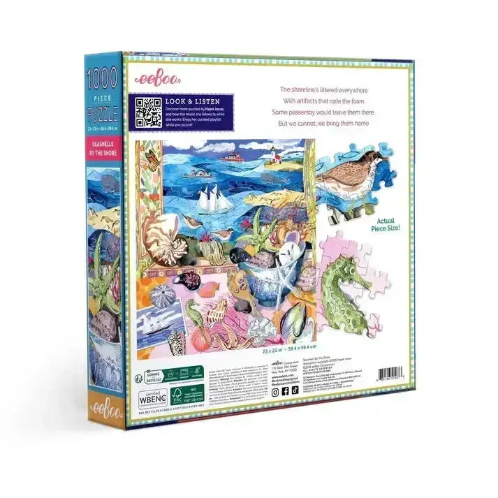 Seashells By The Shore Jigsaw Puzzle 1000 Pieces Watercolor Scene - ToylandEU