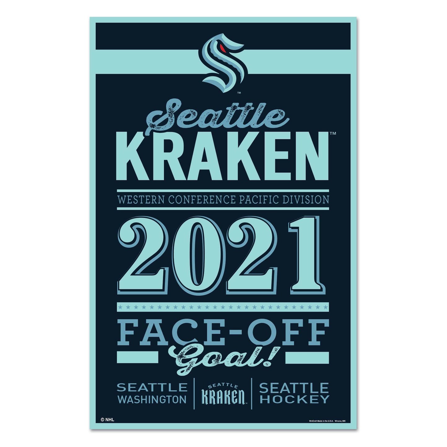 Seattle Kraken 11x17 Wood Sign Established Team Colors - ToylandEU