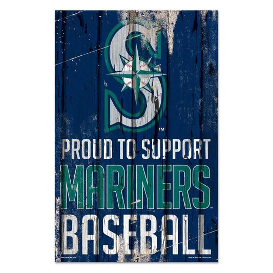 Seattle Mariners 11x17 Wood Sign Proud to Support Design -  ToylandEU™
