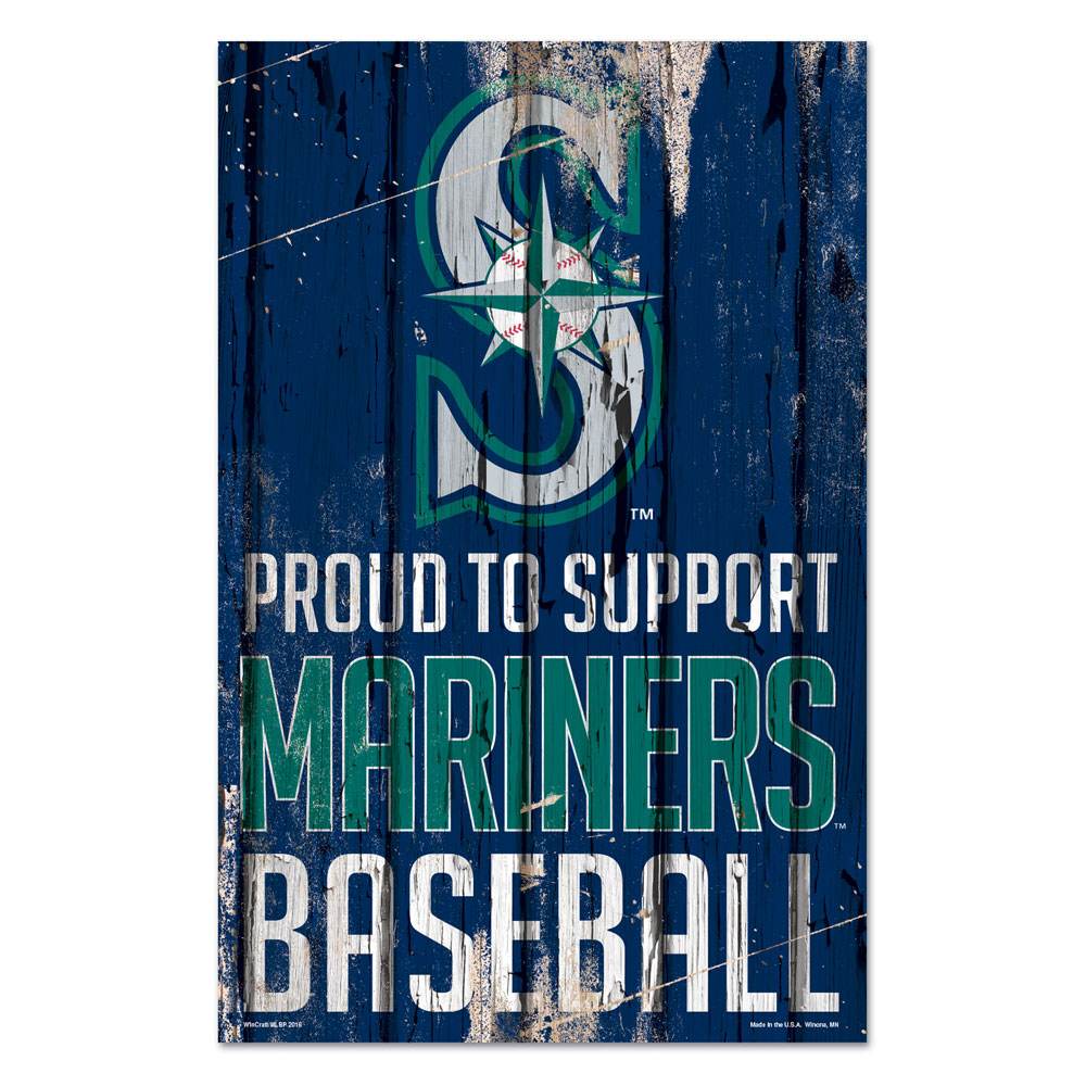 Seattle Mariners 11x17 Wood Sign Proud to Support Design - ToylandEU
