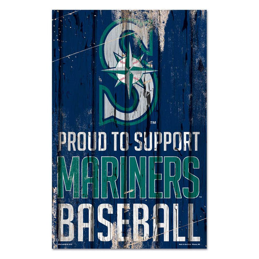 Seattle Mariners 11x17 Wood Sign Proud to Support Design - ToylandEU