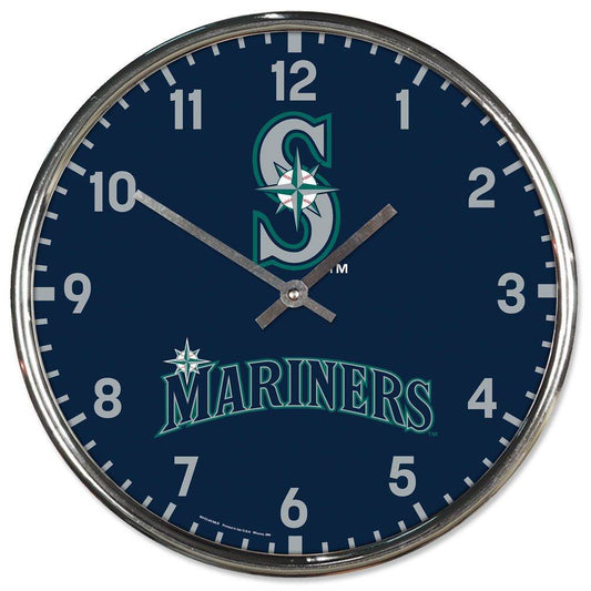 Seattle Mariners Round Chrome Wall Clock 12 Inch Premium - ToylandEU