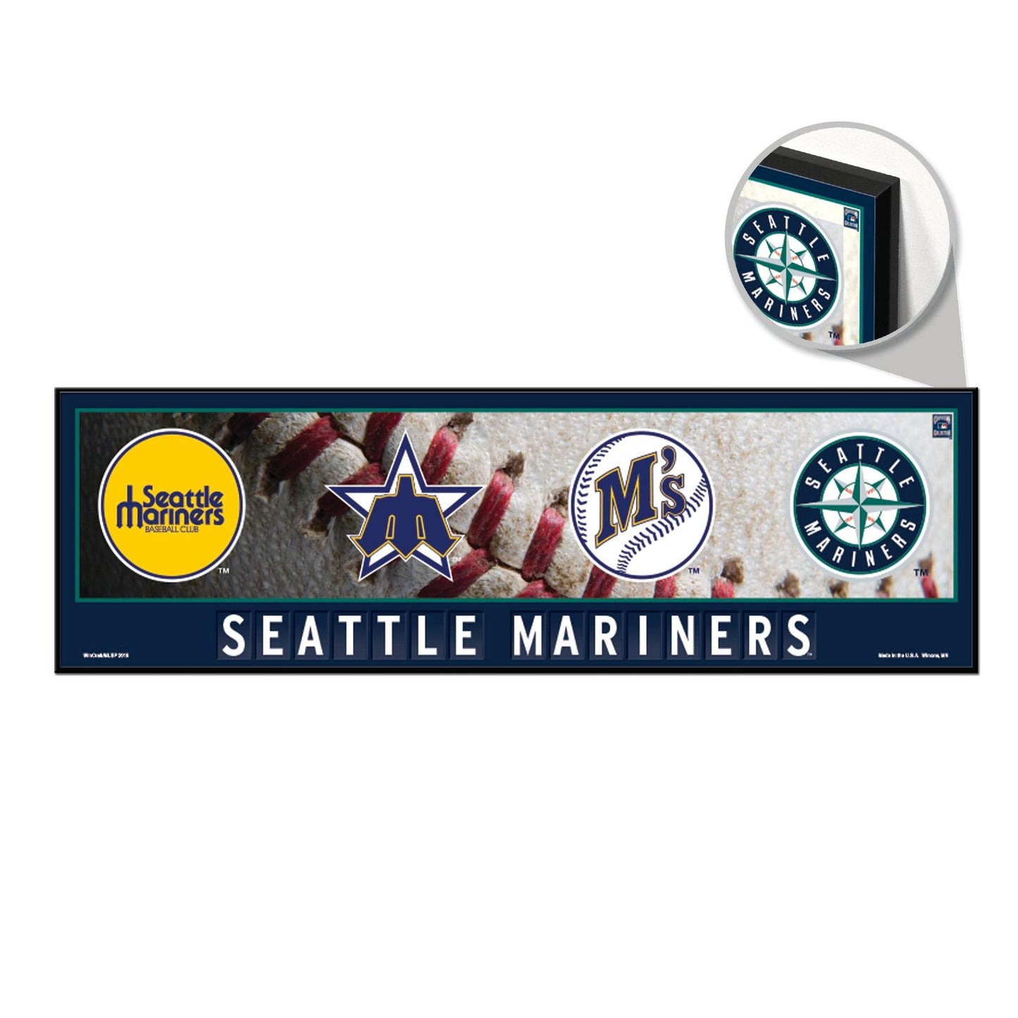 Seattle Mariners Wood Sign Evolution 9x30 Plaque Official - ToylandEU