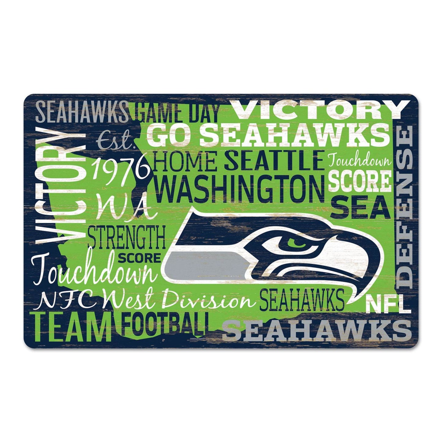 Seattle Seahawks 11x17 Wood Sign Wordage Design Wincraft - ToylandEU