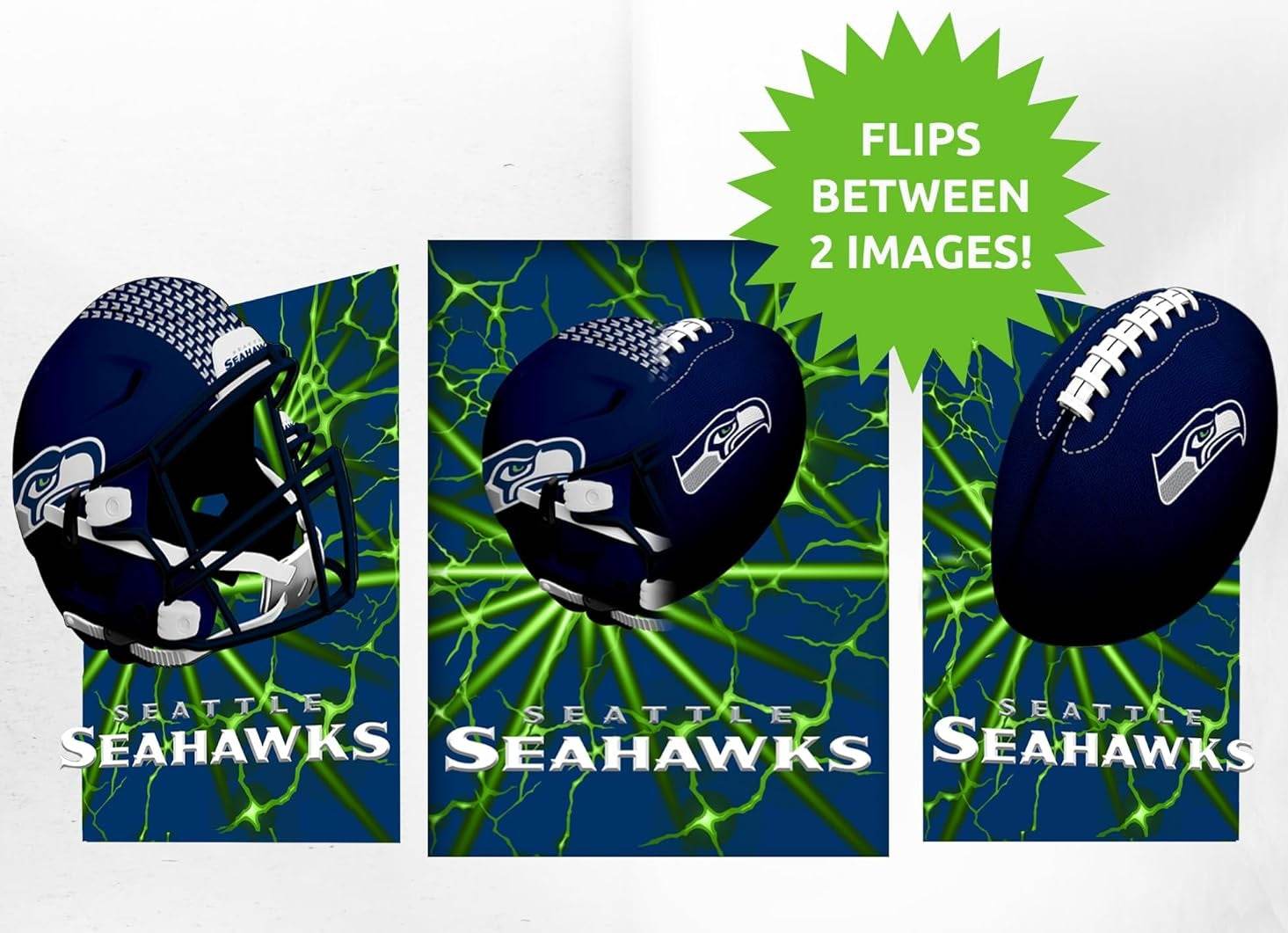 Seattle Seahawks 3D Art Print 12x16 Lightning Flip Deluxe - ToylandEU